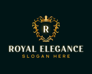 Elegant Crown Shield logo design