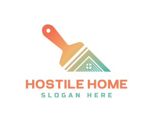 Gradient Home Paintbrush logo design