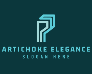 Digital Logistics Letter P logo design