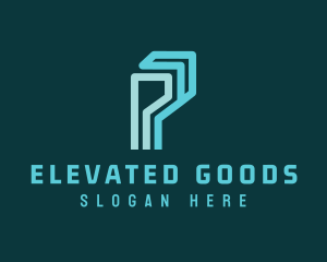 Digital Logistics Letter P logo design