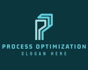 Digital Logistics Letter P logo
