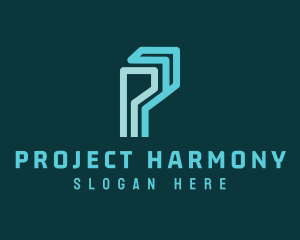 Digital Logistics Letter P logo