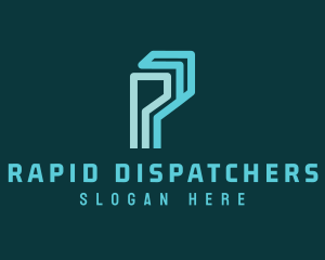 Digital Logistics Letter P logo