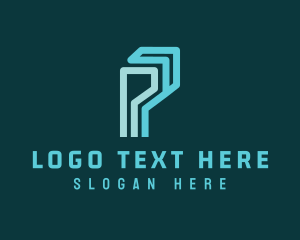 Letter - Digital Logistics Letter P logo design