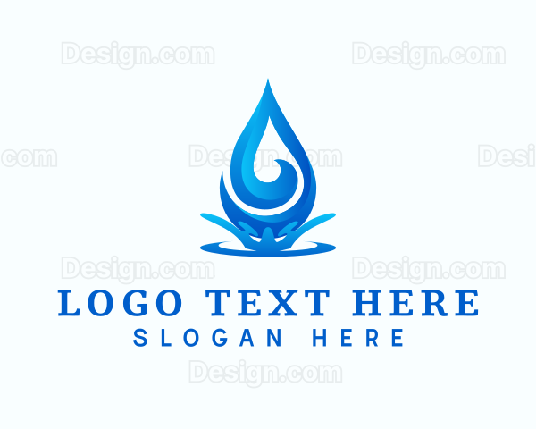 Aqua Water Droplet Logo