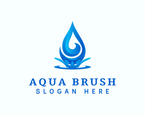 Aqua Water Droplet logo design