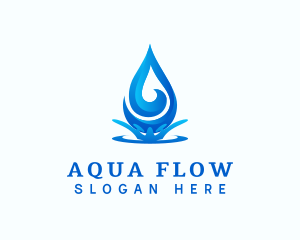 Aqua Water Droplet logo design