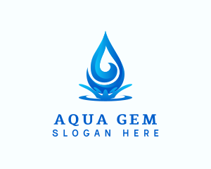 Aqua Water Droplet logo design