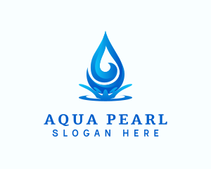 Aqua Water Droplet logo design