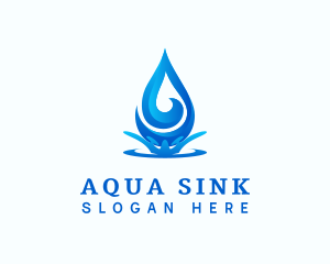 Aqua Water Droplet logo design