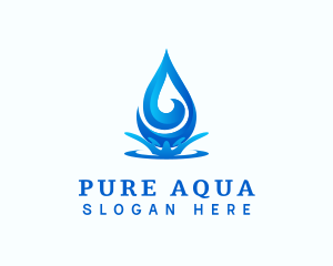 Aqua Water Droplet logo design