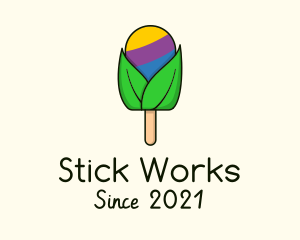 Popsicle Stick Leaf logo design