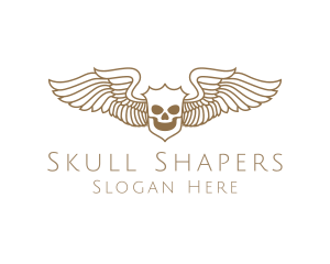 Shield Skeleton Wings logo