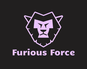 Purple Neon Lion logo design