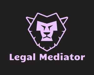 Purple Neon Lion logo design