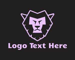Lion - Purple Neon Lion logo design