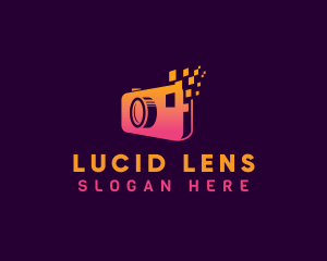 Pixel Lens Camera logo design