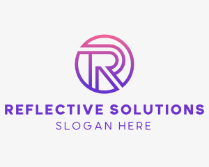 Digital Letter R  logo design