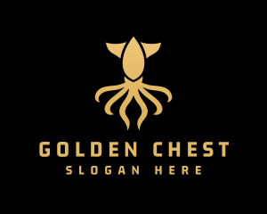 Gold Squid Tentacles logo design