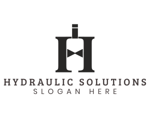 Bow Tie Bottle Letter H logo design