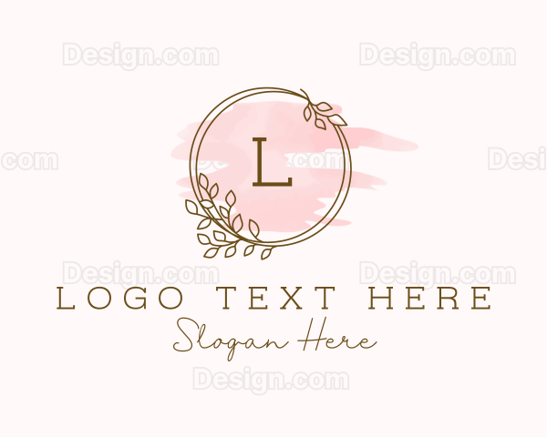 Autumn Watercolor Wreath Logo