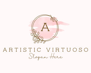 Autumn Watercolor Wreath logo design