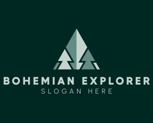 Hiking Explore Tree logo design