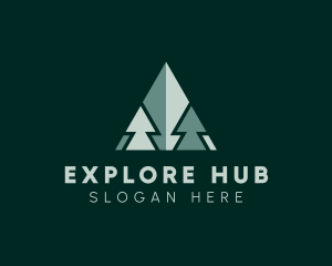 Hiking Explore Tree logo design