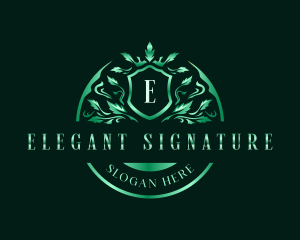 Elegant Floral Crest logo design