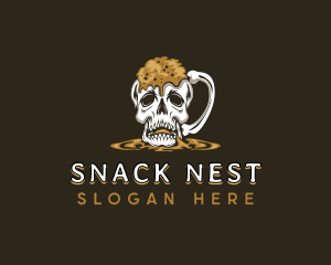 Skull Beer Mug logo design