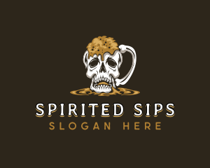 Skull Beer Mug logo design