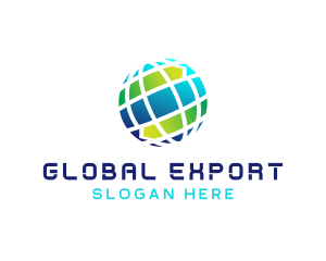 Global Arrow Sphere logo design