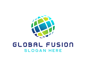 Global Arrow Sphere logo design