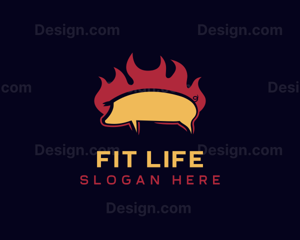 Flaming Pork Restaurant Logo