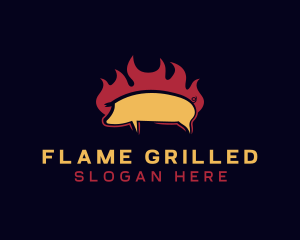 Flaming Pork Restaurant logo design