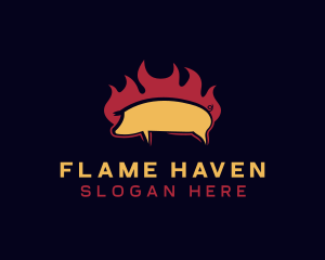 Flaming Pork Restaurant logo design