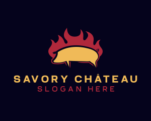 Flaming Pork Restaurant logo design