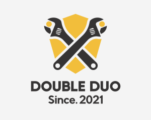 Double Wrench Shield logo design