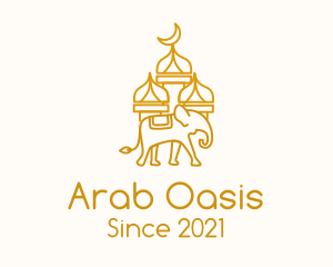 Elephant Mosque Outline logo design