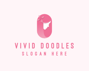 Pink Wellness Lady  logo design