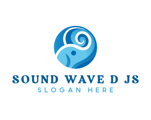 Elephant Water Wave  logo design