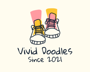 Fashion Sneakers Doodle logo design