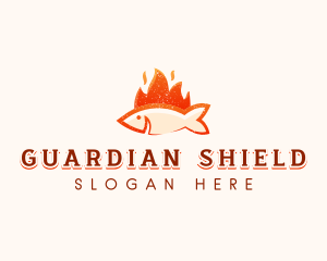 Smoked Flaming Fish BBQ Logo