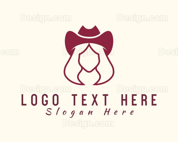 Simple Cowgirl Woman Logo