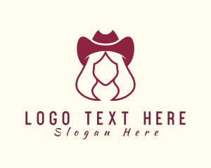 Simple Cowgirl Woman logo