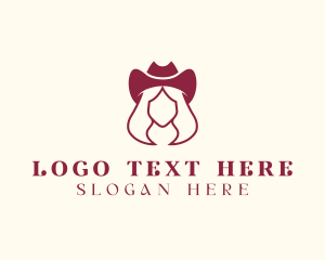 Simple Cowgirl Woman logo