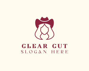 Simple Cowgirl Woman logo design