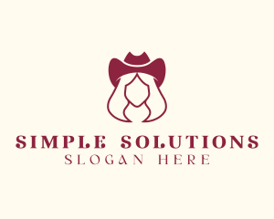 Simple Cowgirl Woman logo design