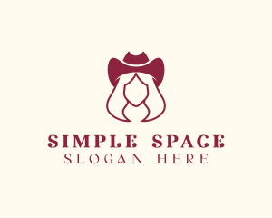 Simple Cowgirl Woman logo design