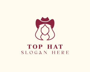 Simple Cowgirl Woman logo design